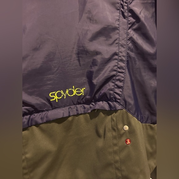 Spyder olive purple Widow hooded windbreaker jacket - Picture 3 of 8